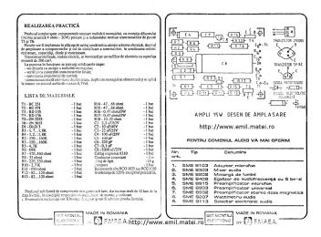 Click pentru marire Prezentare kit 8310 IPRS Baneasa - Amplificator 15W