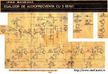 Click pentru marire Kit 8406 - Egalizator de audiofrecventa cu 5 benzi - fig1 - schema electrica