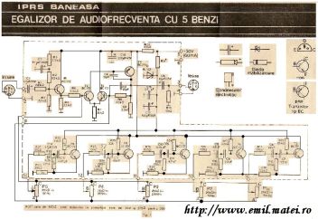 Click pentru marire Kit 8406 - Egalizator de audiofrecventa cu 5 benzi - fig1 - schema electrica