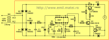 Click pentru marire schema Incarcator pentru acumulator NiCd pentru bormasina (21.75V)