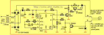 Click pentru marire schema Incarcator pentru acumulator NiCd pentru bormasina (21.75V)