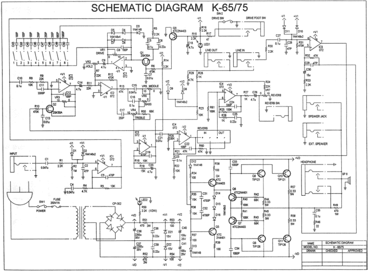 Dean Markley K-75 Schematic Diagram