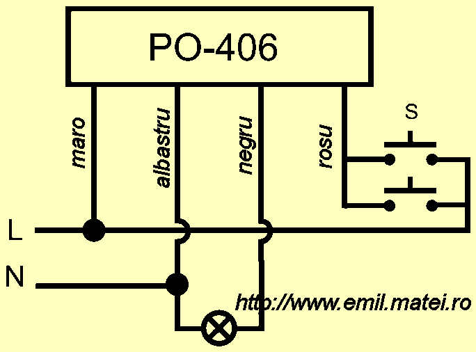 Timer PO-406 folosit ca releu de scara