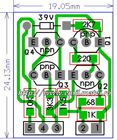 QUAD405-2 - PCB inlocuitor cu componente discrete pentru hibridele N1/N2