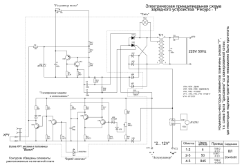 Click pentru marire schema Redresor rusesc incarcare acumulatoare RESURS-1