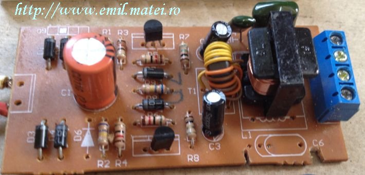 PCB - Balast electronic, dupa demontarea condensatorului C6