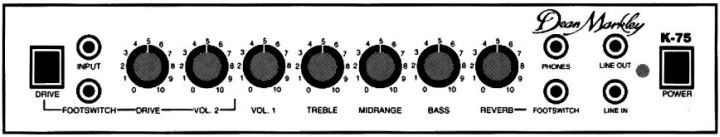 Dean Markley K-75 front panel