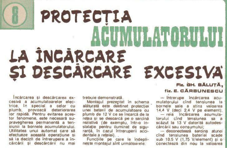 PCB Protectie acumulator la incarcare si descarcare excesiva