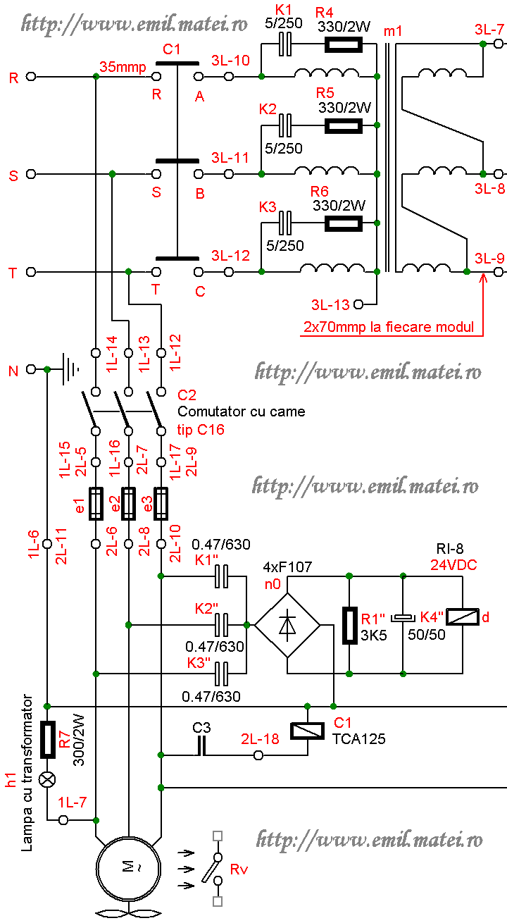 Redresor de sudare automata sub flux RSAR 1000 - schema 1